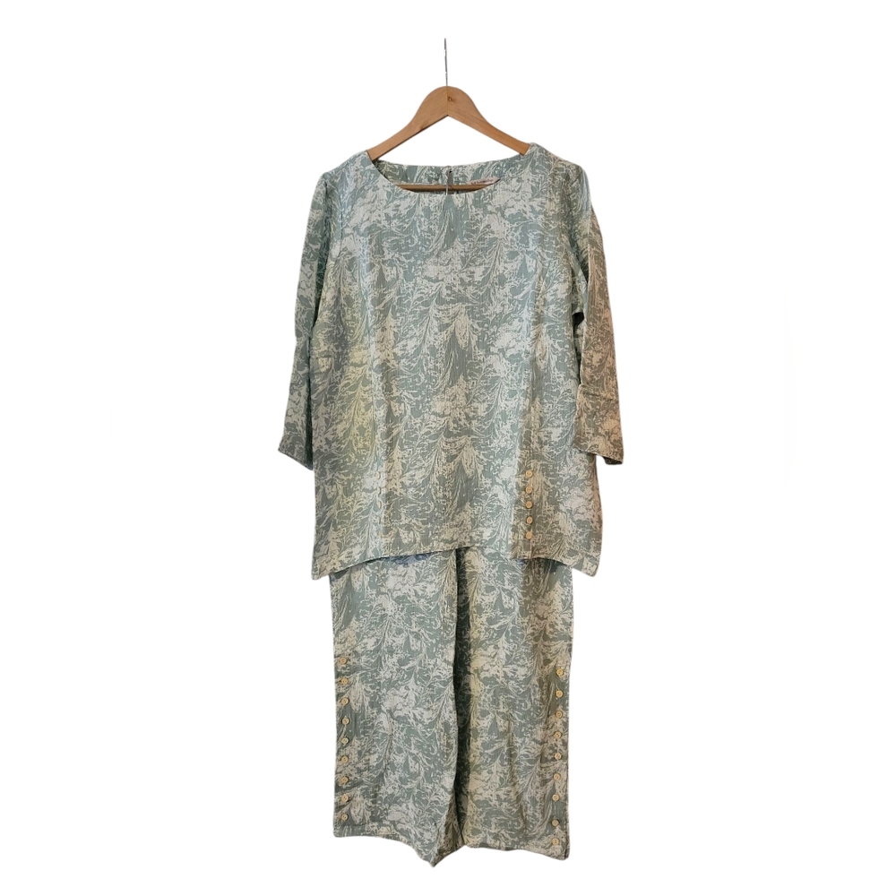 Soft Surroundings Green Patterned Two-Piece Set